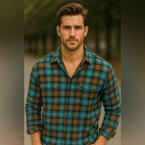 American Eagle Casual fit like new men’s plaid button down size L​​​​​​​​​​